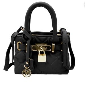 NWT Mini Badgley Mischka Quilted Tote Bag with Front Lock
